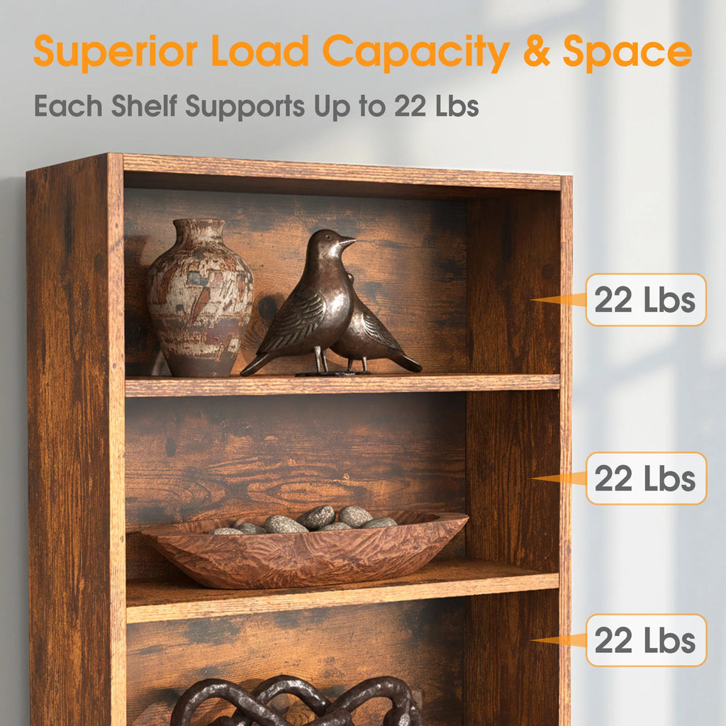 Books Galore!!  MCQ 6 Shelf Bookcase Wooden Large 63 Inch Tall