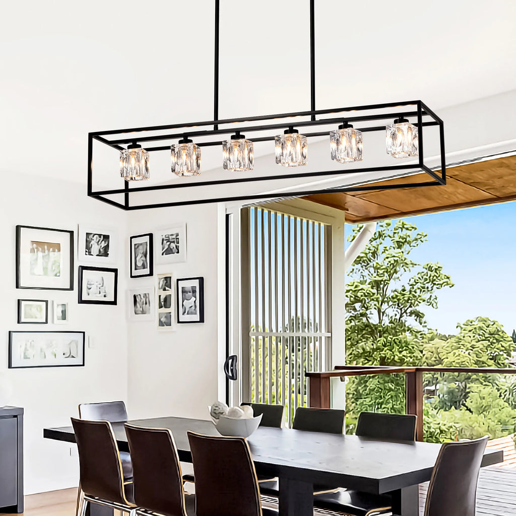 6-Light Farmhouse Chandelier, Modern Industrial
