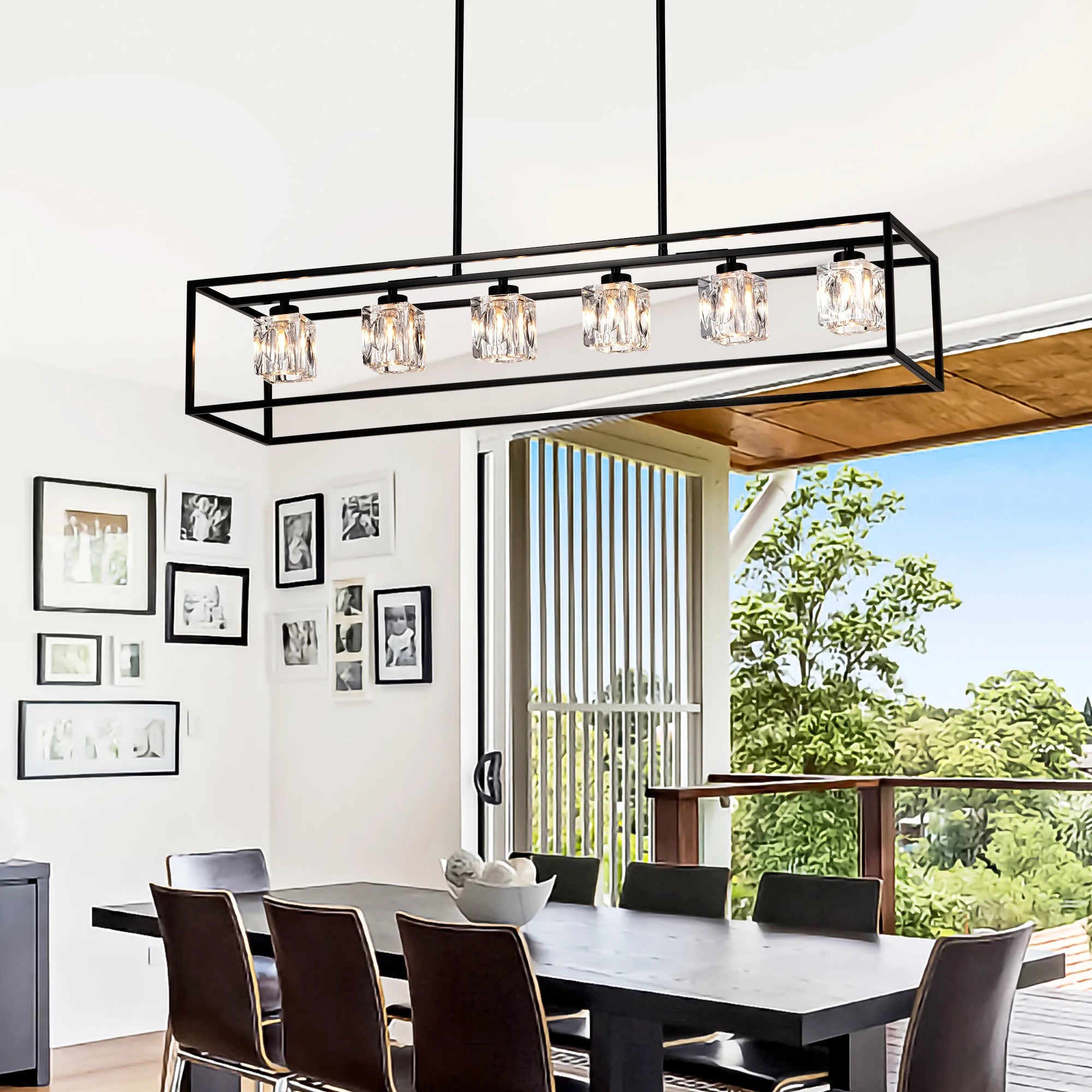 6-Light Farmhouse Chandelier, Modern Industrial