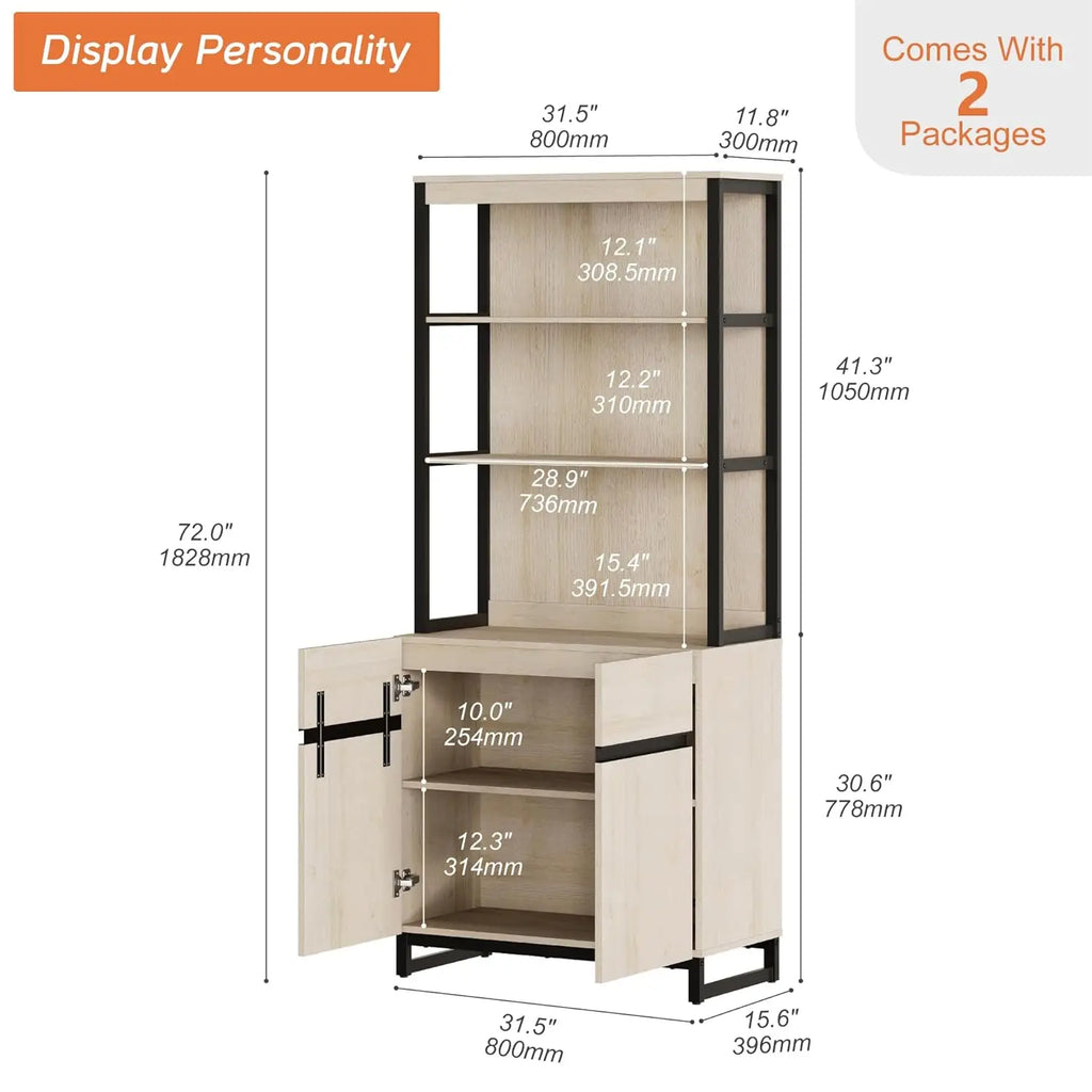 Beautiful 72" Tall Bookshelf Library Bookcase