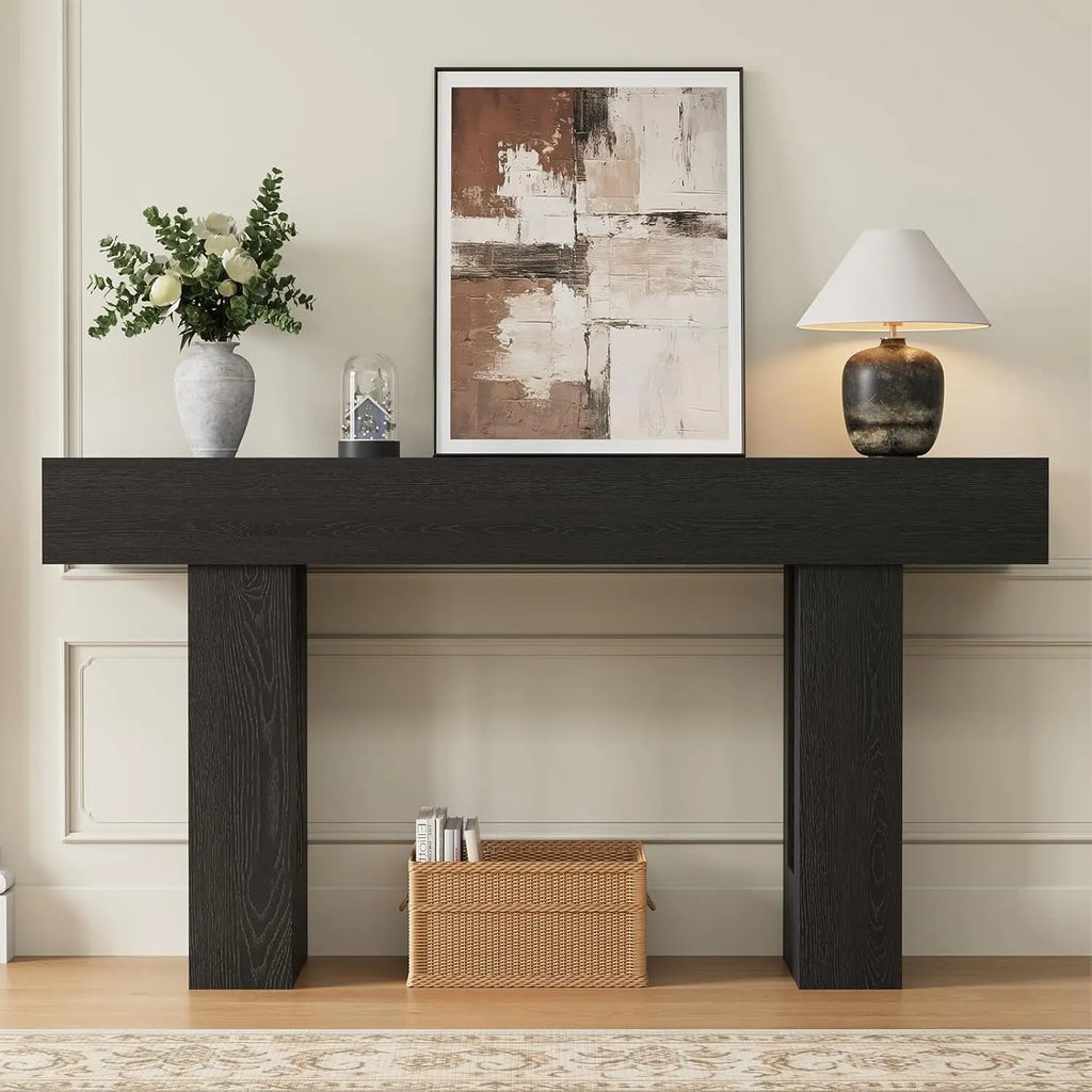 Farmhouse & Rustic Style 63in Long Console Table , see color options