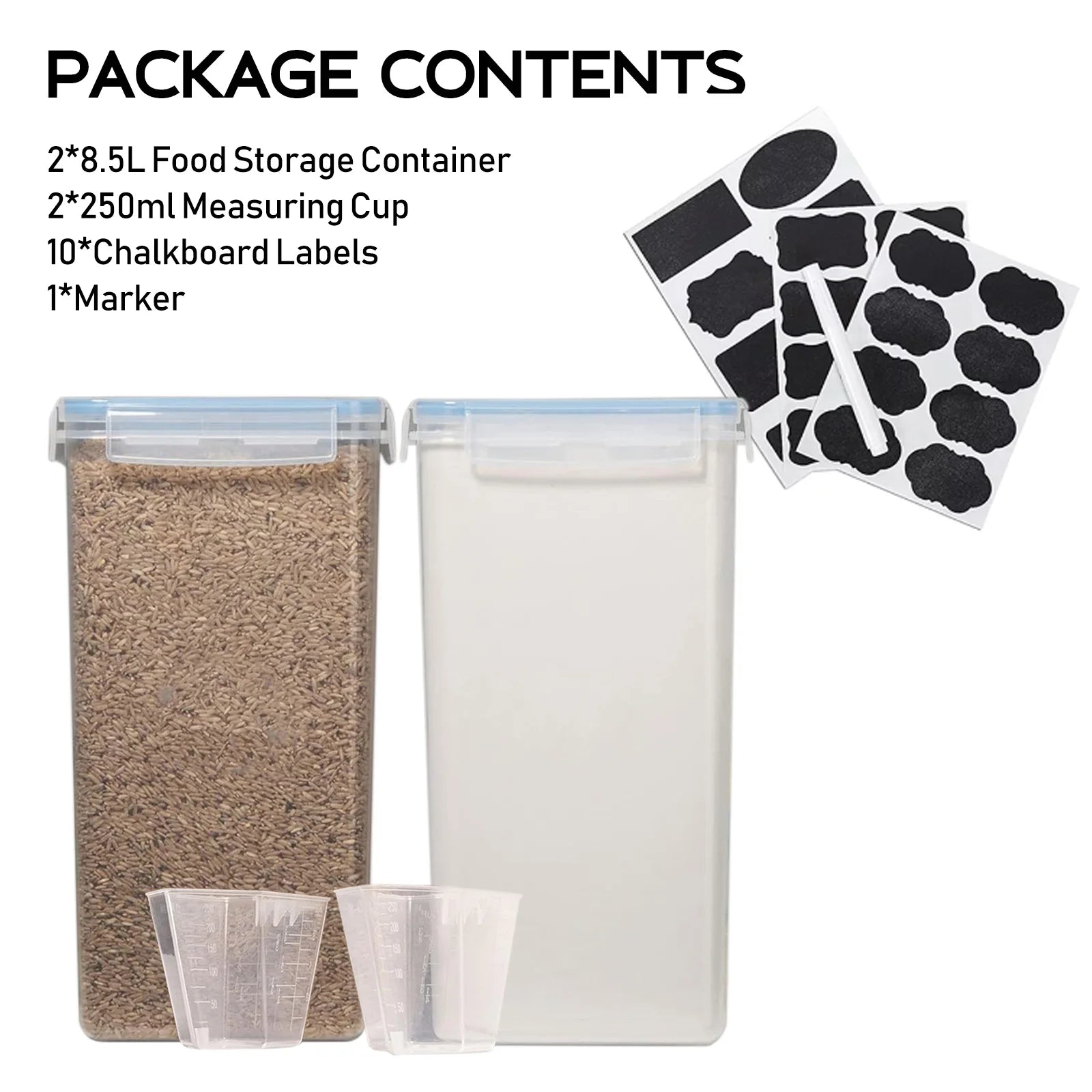 2Pcs Large Airtight Food Storage Containers  Pantry Organization