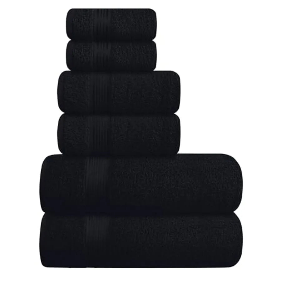 Ultra Soft 6 Pack Cotton Towel Set, Assorted Colors