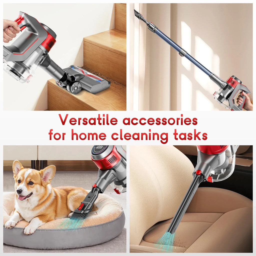 Powerful Cordless Vacuum Cleaner 78KPA 45Min Lightweight Stick Vacuum