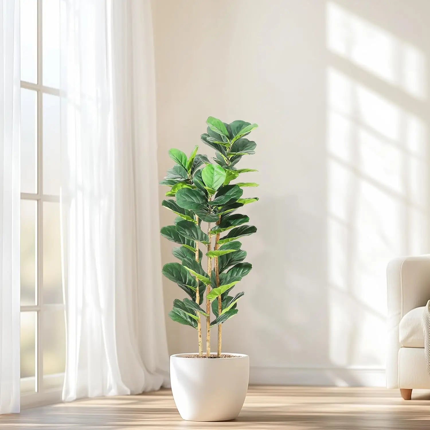 5/6/7 FT Artificial Fiddle Leaf Fig Tree with Pot Faux Trees