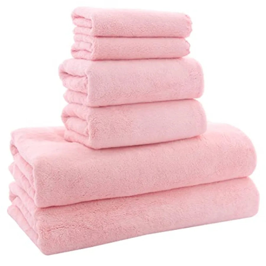 Ultra Soft Towel Set - Quick Drying - 2 Bath Towels 2 Hand Towels 2 Washcloths