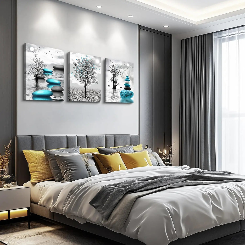 Relaxing Modern Canvas Artworks "Stones in The Water"