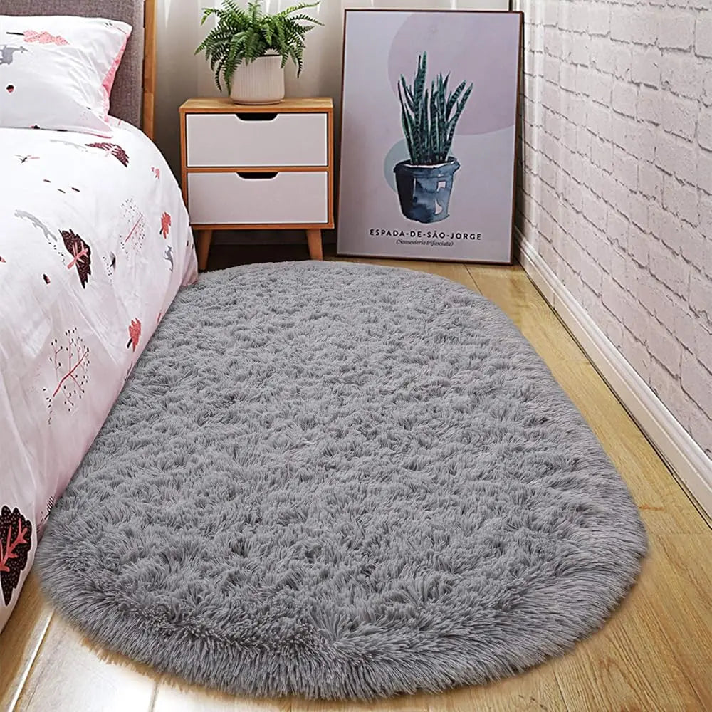 Non-Slip Area Rug,Oval Fluffy Ultra Soft Area Rugs,Washable,