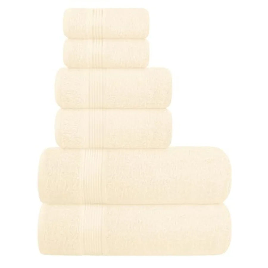 Ultra Soft 6 Pack Cotton Towel Set, Assorted Colors