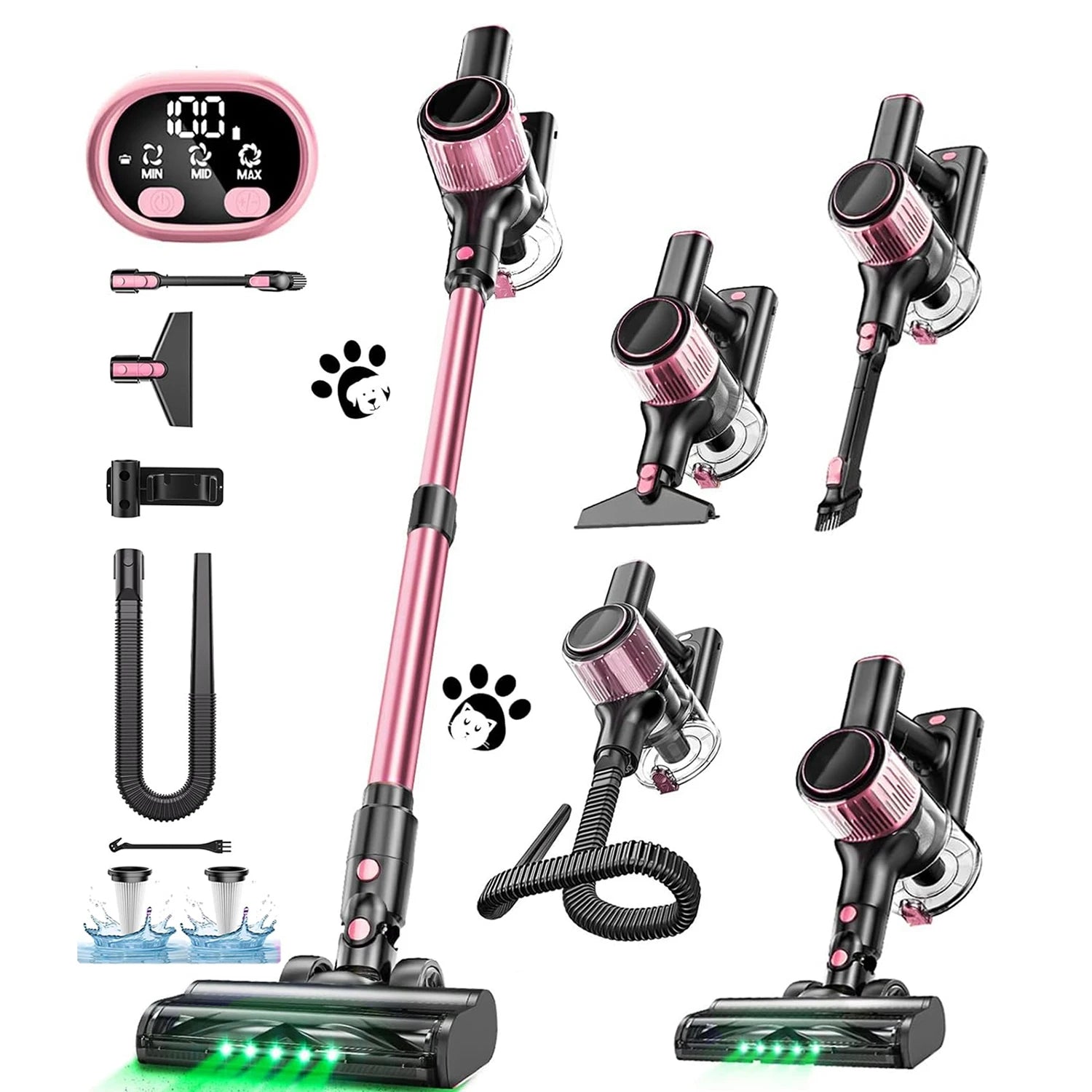 Cordless Vacuum Cleaner, 500 W/45min 10 in 1 Powerful Stick Vacuum Cleaner