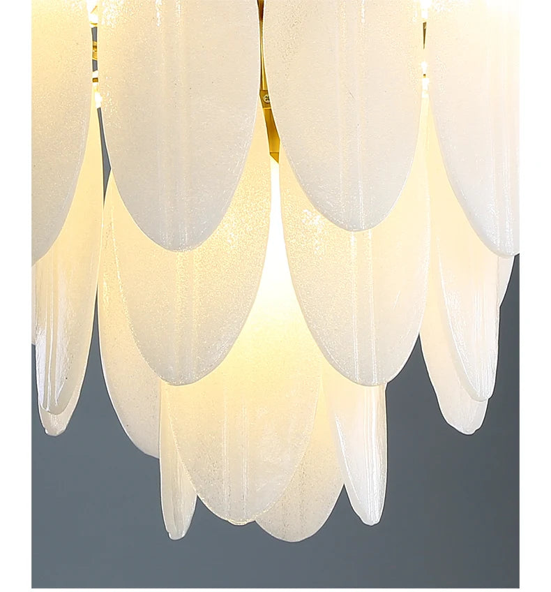 Lamp Luxury Feather Art Glass Chandelier Nordic Minimalism Chandelier French Style New Model LED