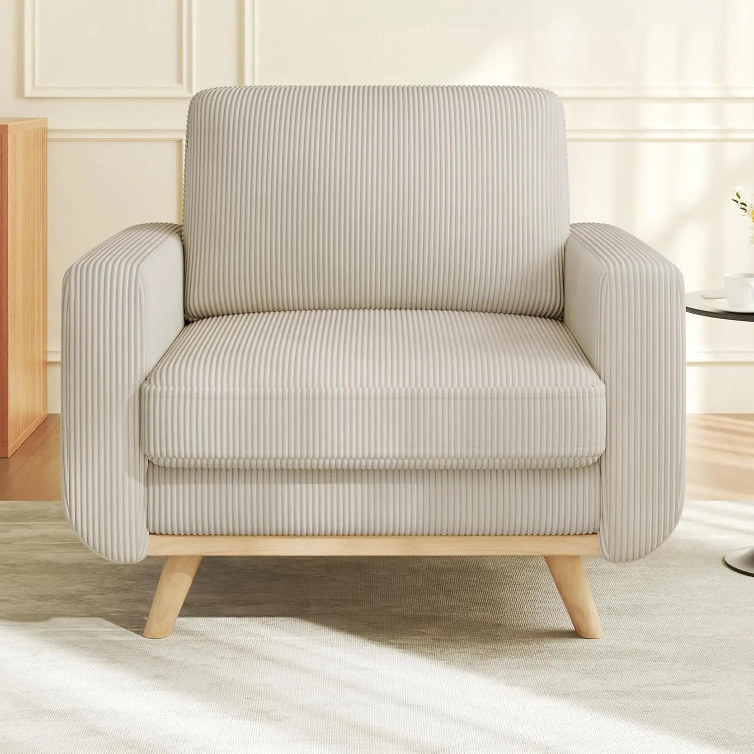 68" Green Loveseat Sofa, Comfy Corduroy with Spring Cushion