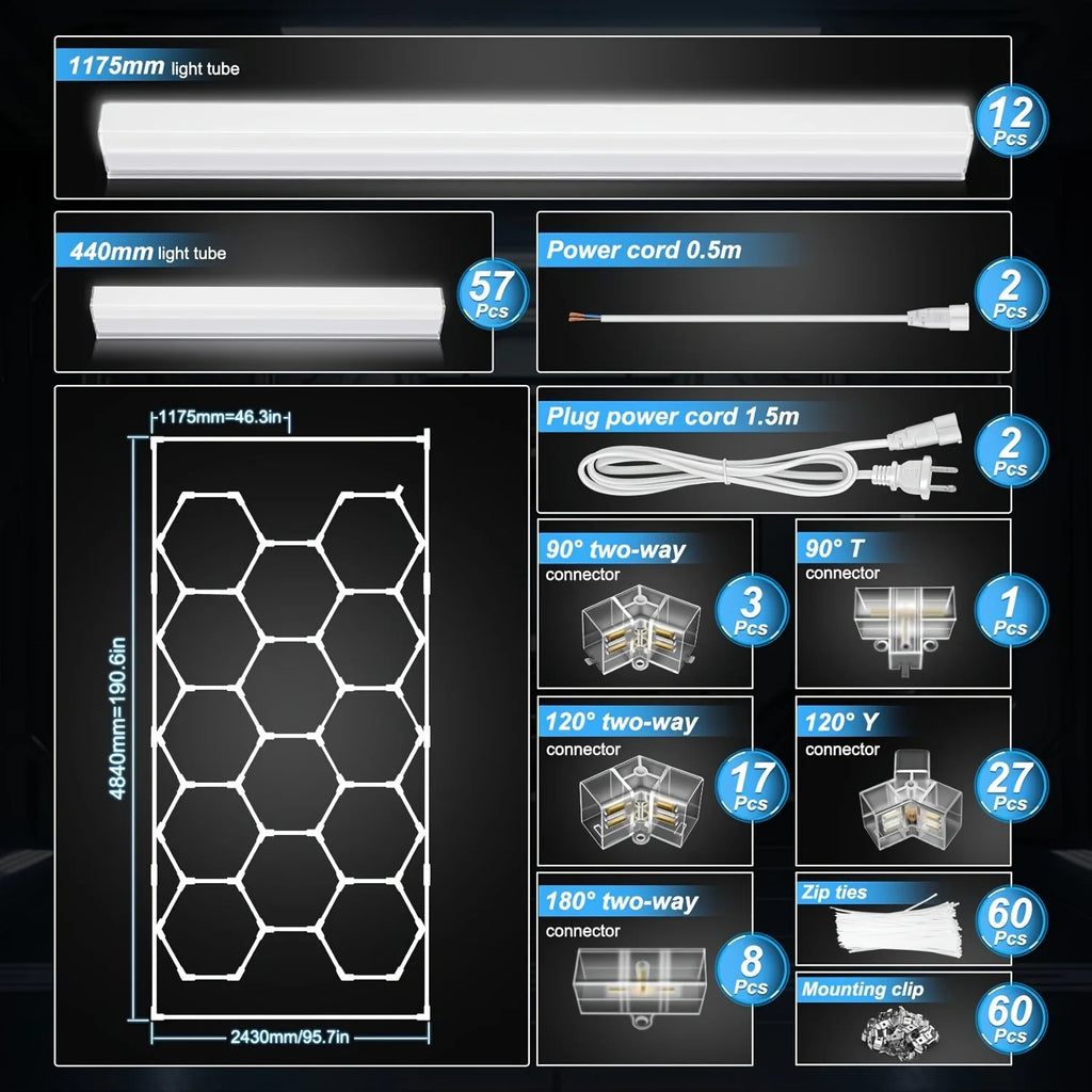 Hexagon Garage Light - Hexagon led Lights, High Brightness