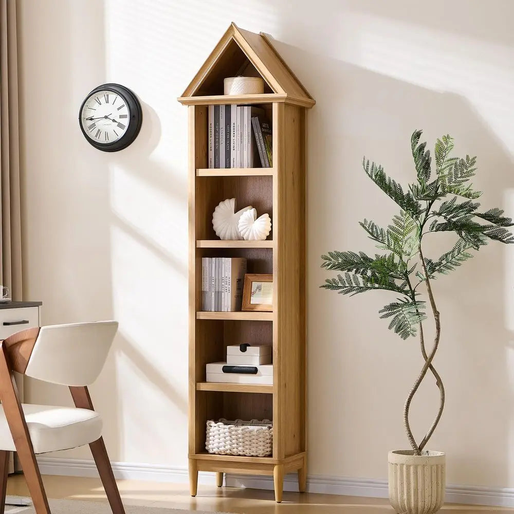 Tall Angled Arch Bathroom Cabinet, 5 Tiers ,75.9 Tall