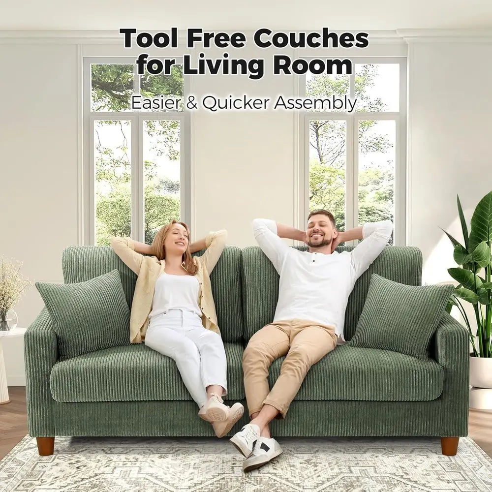 70-Inch Corduroy Couch for Living Room