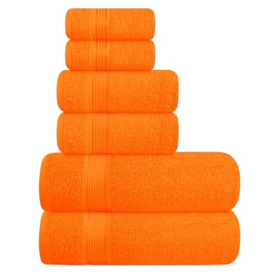 Ultra Soft 6 Pack Cotton Towel Set, Assorted Colors