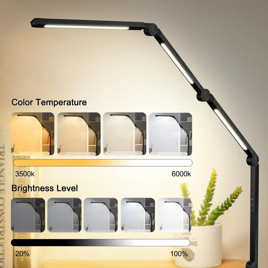 The Best LED Desk Lamp with Clamp Flexible Swing Arm Three light sources