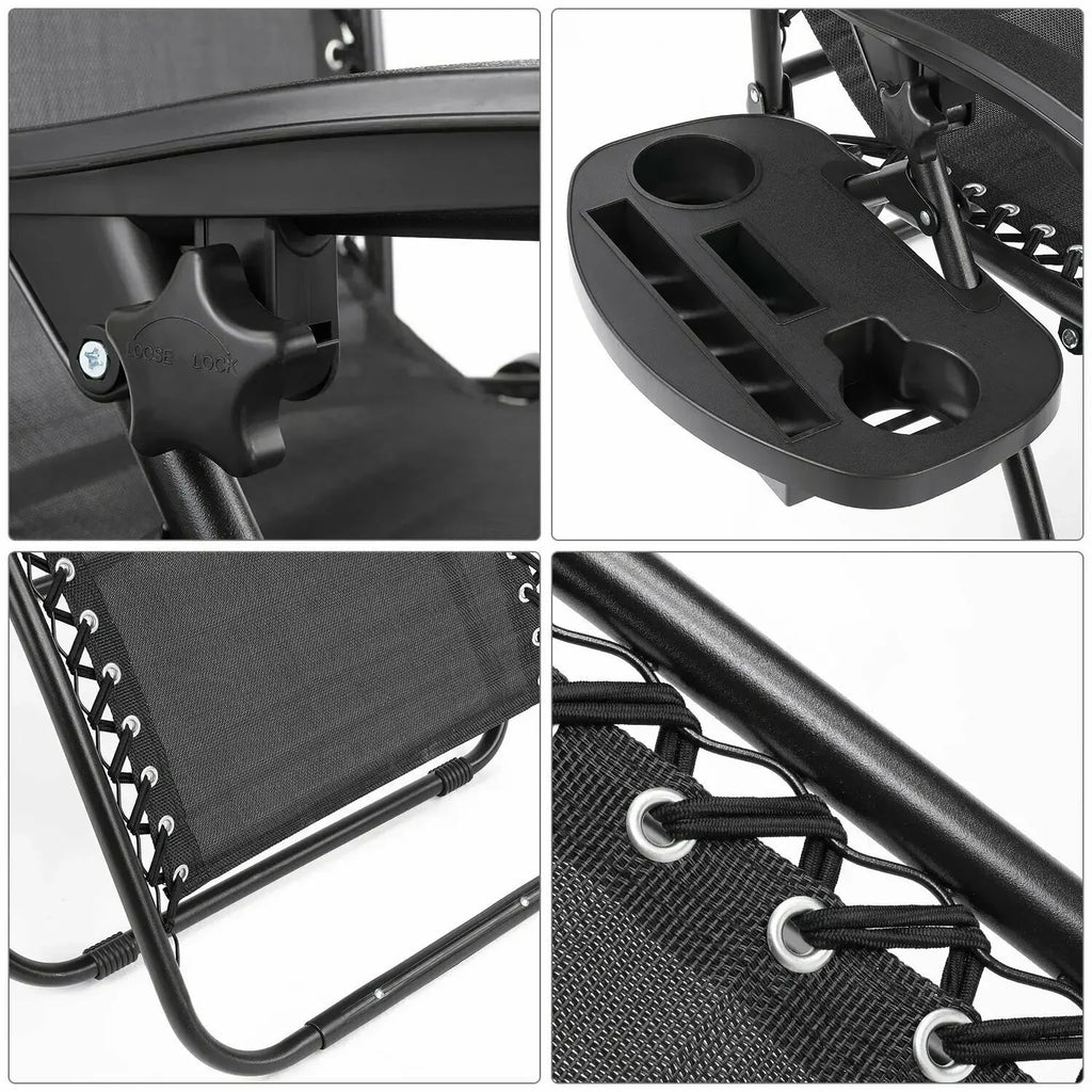 2Pcs Outdoor Foldable Chair, Zero Gravity Chair