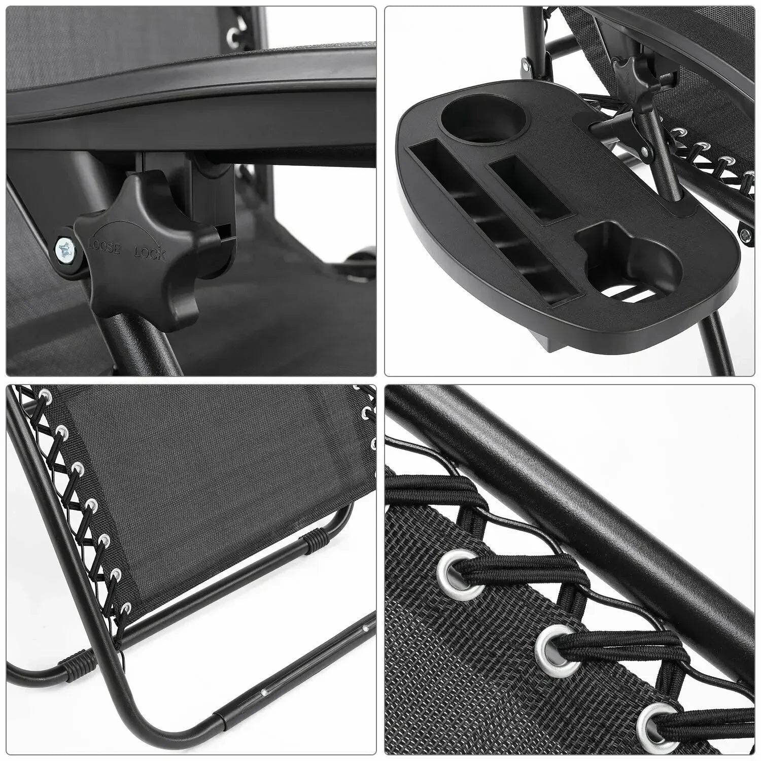 2Pcs Outdoor Foldable Chair, Zero Gravity Chair