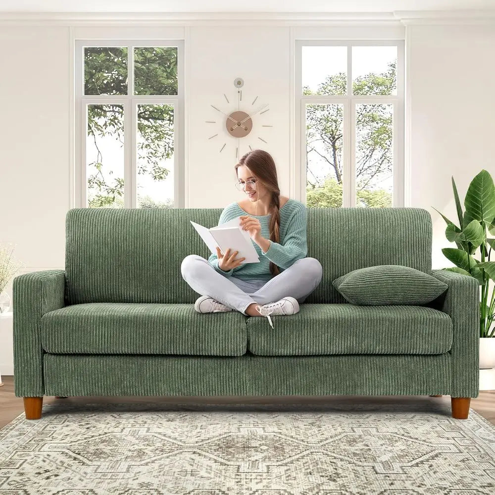 70-Inch Corduroy Couch for Living Room