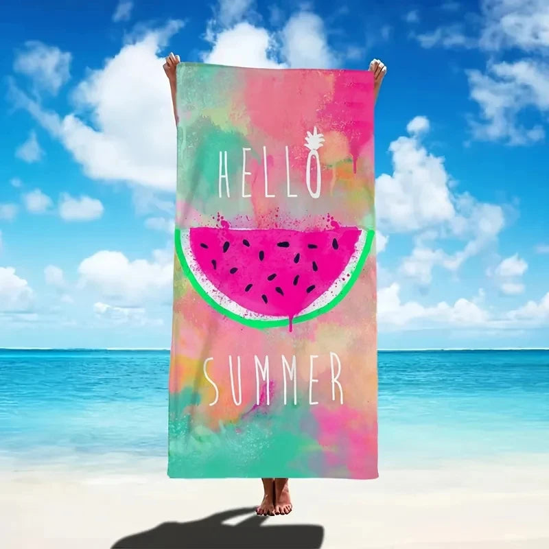 Summer Watermelon Pattern Beach Towel, Quick Dry Soft
