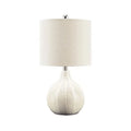 Contemporary Modern Table Lamp with Drum Hardback Fabric Shade