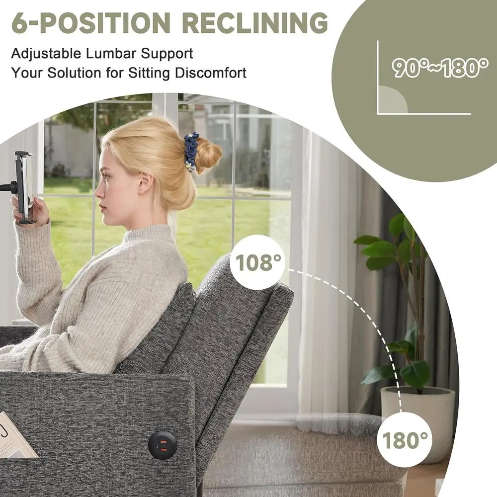 Hot-sellingConvertible Sofa Bed with USB Ports, 3-in-1 Sleeper, Grey