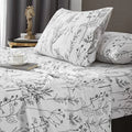 Floral Bed Sheets King Size, 18 Inch Deep Pocket Sheets 1800 Thread Count, Leaf Sheet Set Soft Breathable Cute Aesthetic Sheets