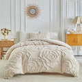 3D Rose Floral Tufted Duvet Cover Set High Quality and Pillowcases