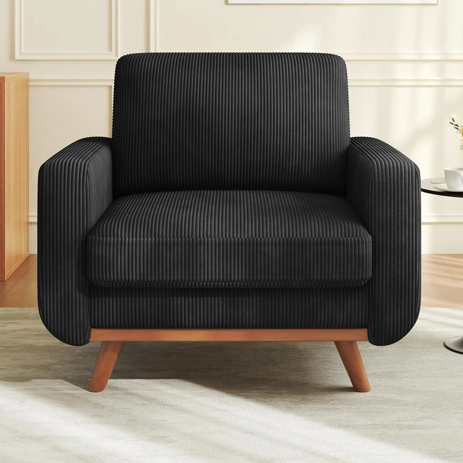 68" Green Loveseat Sofa, Comfy Corduroy with Spring Cushion