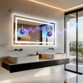 Musical LED Bathroom Mirror with Lights Vanity Make Up Mirror Dimmable