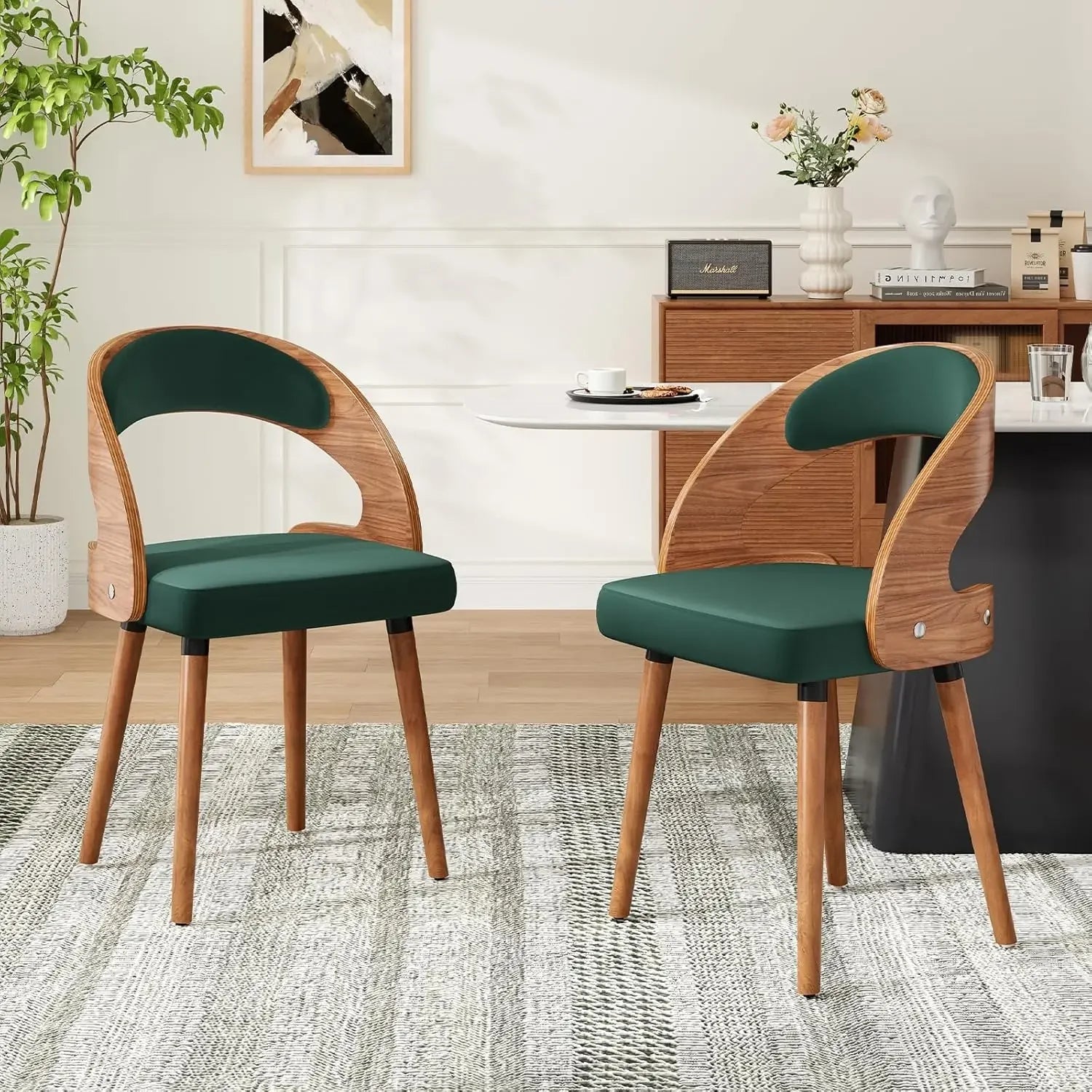 Modern Wood Dining Chairs Set of 4 Upholstered See Colors
