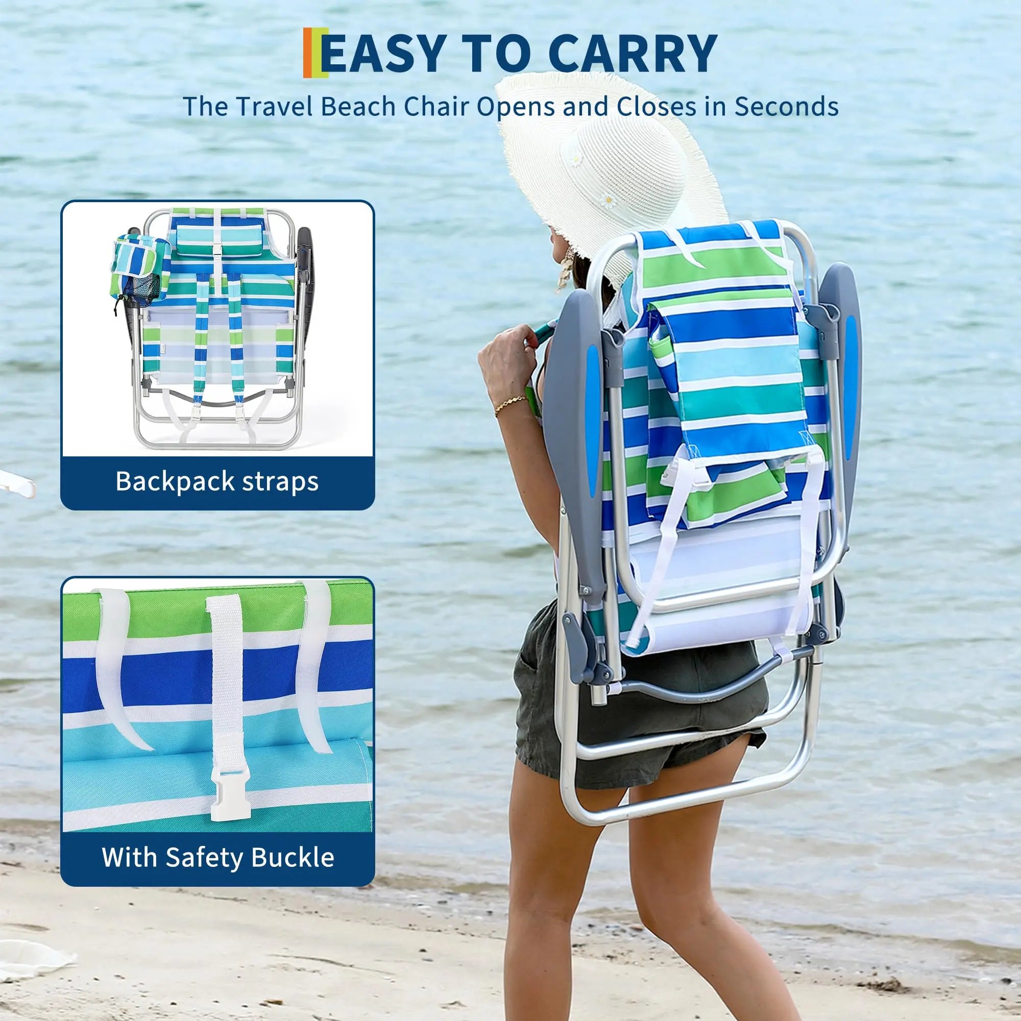 2 Pack High Backpack Beach Chair