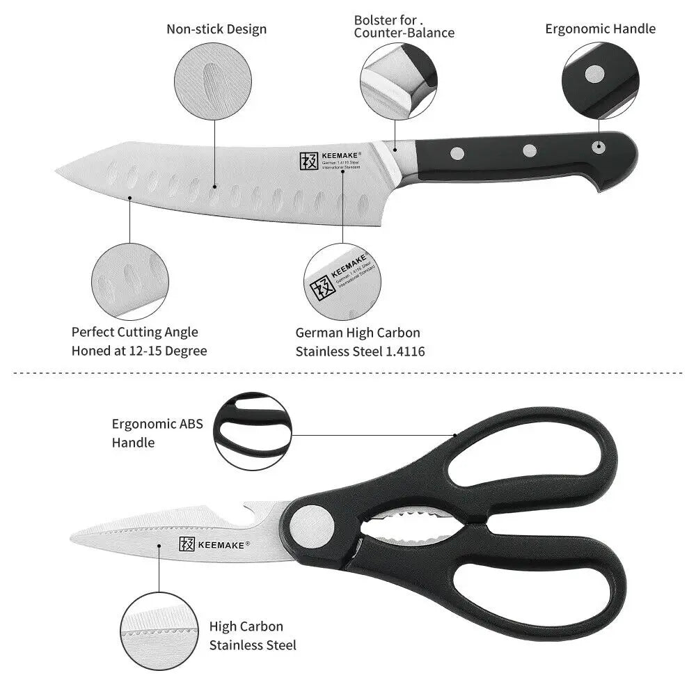 Subperb  2PCS Chef's Knives Set Stainless Steel