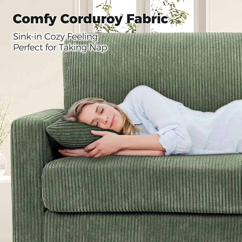 70-Inch Corduroy Couch for Living Room