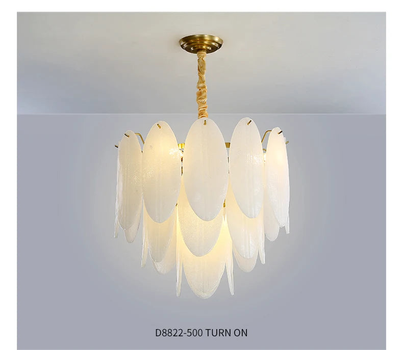 Lamp Luxury Feather Art Glass Chandelier Nordic Minimalism Chandelier French Style New Model LED