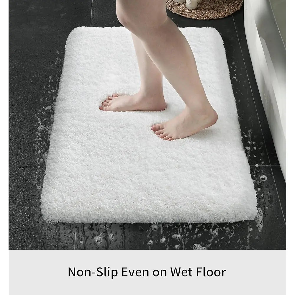 Small Bathroom Rugs 17X24 Non Slip White Fluffy