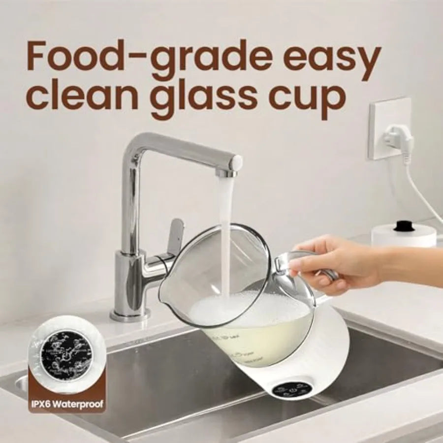 4-in-1 Milk Frother, Electric Milk Frother and Steamer with LED Touch Screen