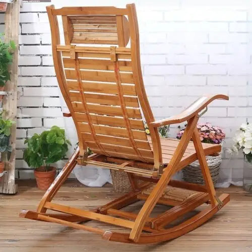 Bamboo Heavy Duty Folding Rocking Chair