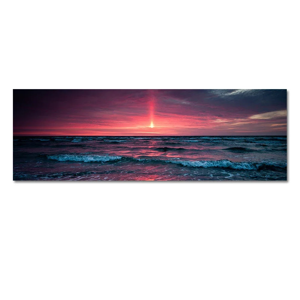 Modern Natural Beach Landscape Wall Art Poster Prints Sea Sunset