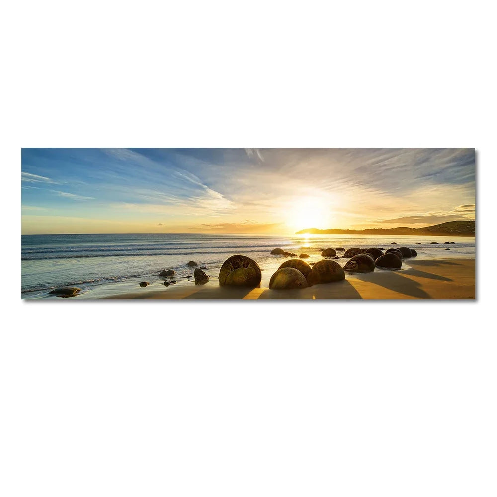Modern Natural Beach Landscape Wall Art Poster Prints Sea Sunset