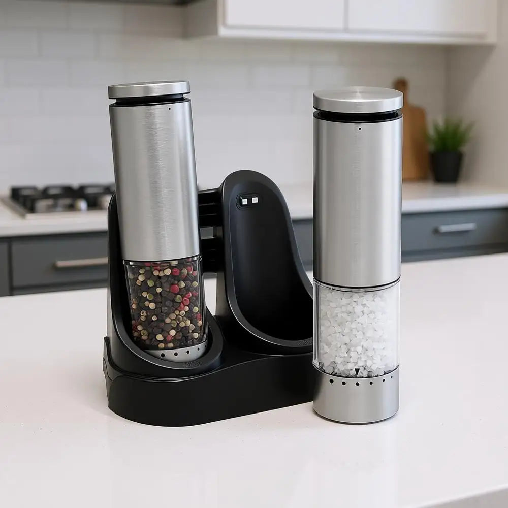Rechargeable Automatic Salt and Pepper Grinder Set