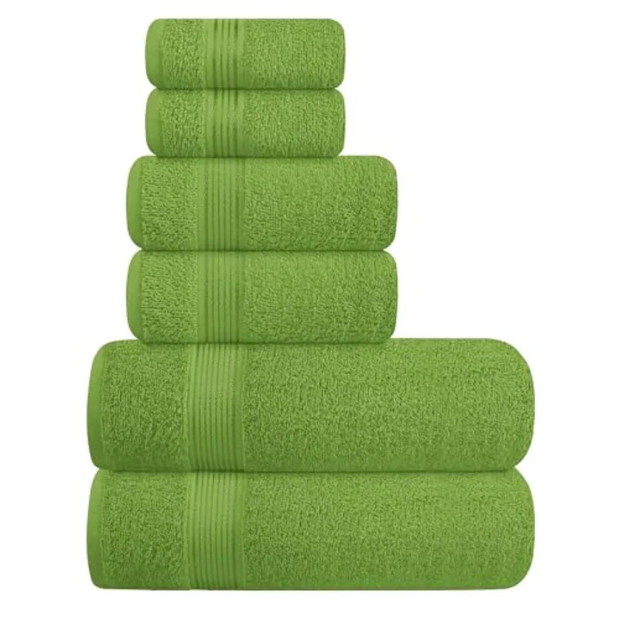Ultra Soft 6 Pack Cotton Towel Set, Assorted Colors