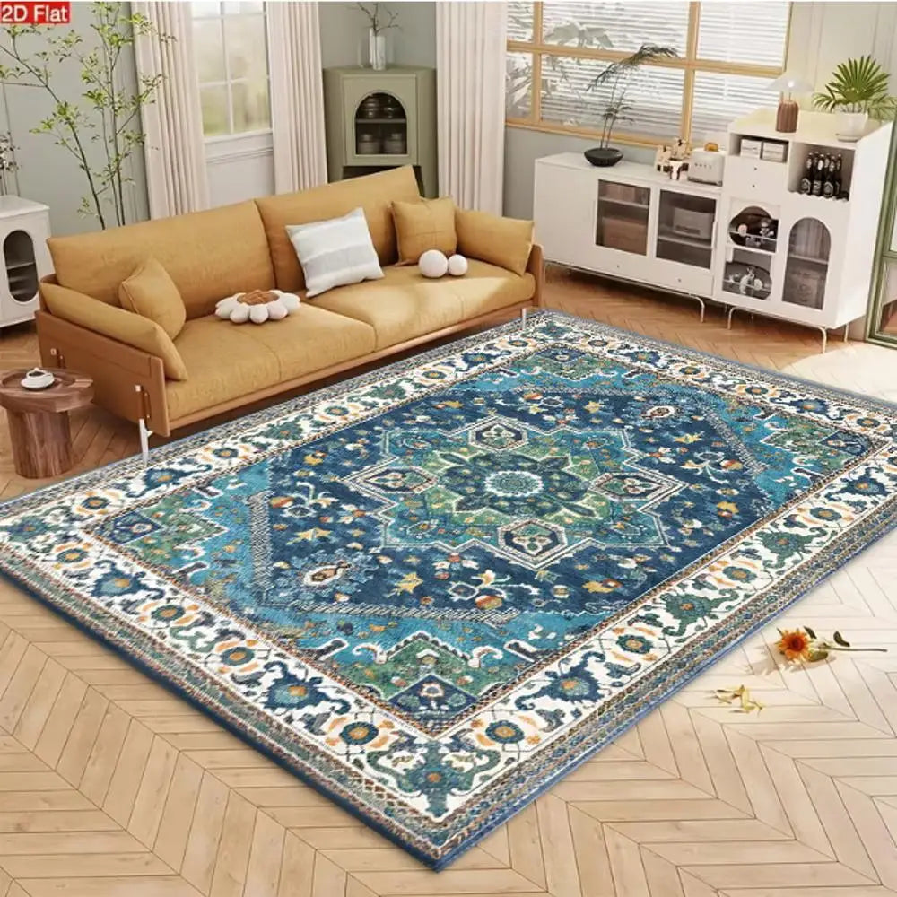Beautiful Blue Persian Medallion Area Rug Traditional Oriental
