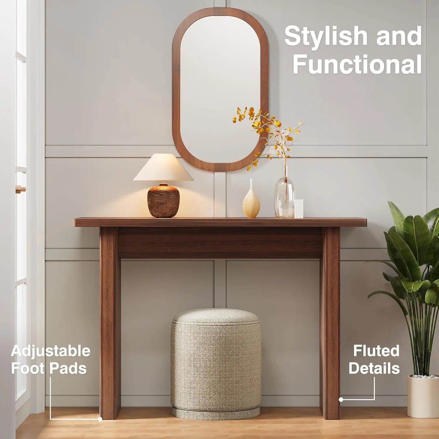 Add to your Foyer!! Fluted Wooden Rectangular Console & Sofa Table ,Narrow