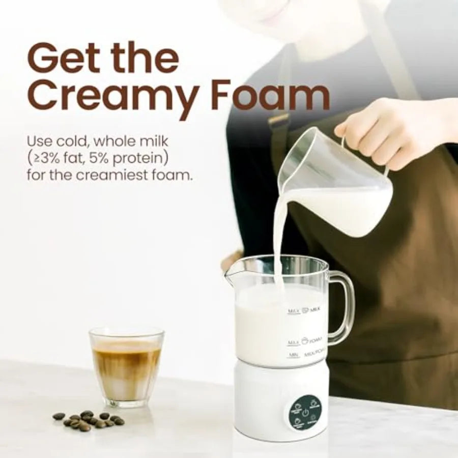 4-in-1 Milk Frother, Electric Milk Frother and Steamer with LED Touch Screen