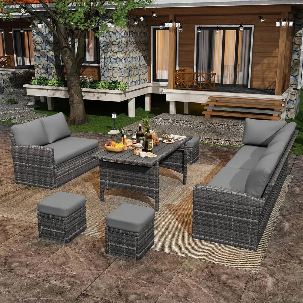 All-Weather Grey Rattan Outdoor Patio Furniture Set