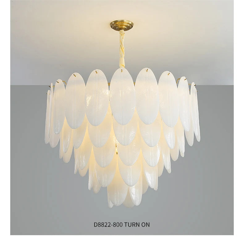 Lamp Luxury Feather Art Glass Chandelier Nordic Minimalism Chandelier French Style New Model LED