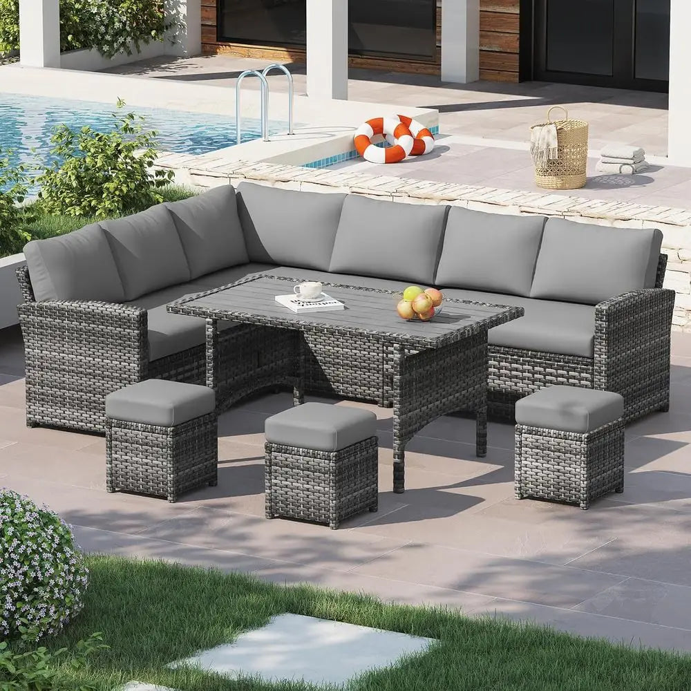 All-Weather Grey Rattan Outdoor Patio Furniture Set