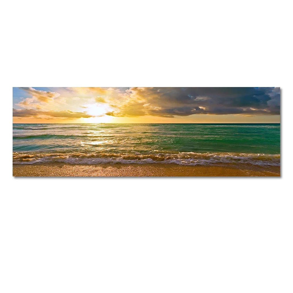 Modern Natural Beach Landscape Wall Art Poster Prints Sea Sunset